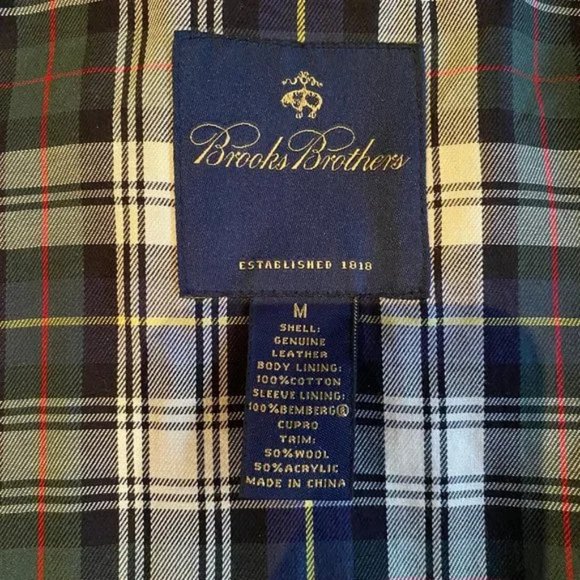 Brooks Brothers Tan/Brown Suede Leather Bomber Jacket - Medium - Picture 11 of 16